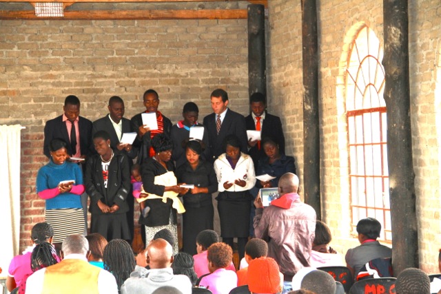 Our church sang a choir number. I'm not shown, to the left, accompanying them. I arranged "Holy, Holy, Holy" in Tsonga.